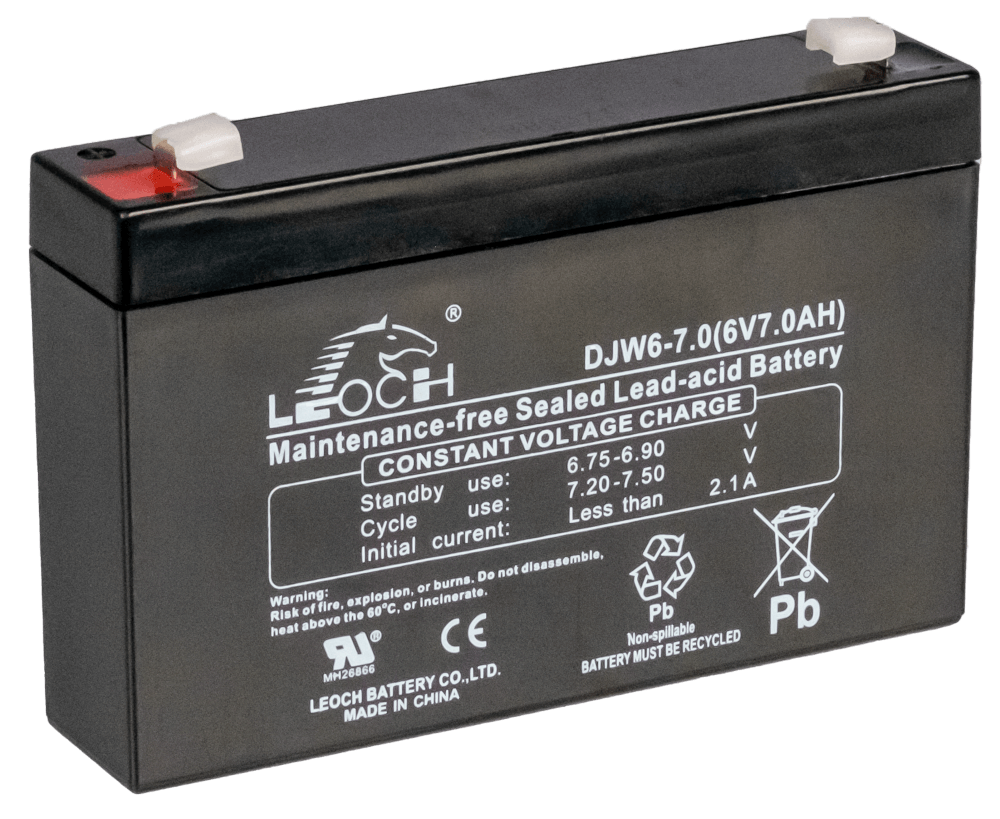 แบตเตอรี่แห้ง  LEOCH DJW6-7.0 (6V7.0AH) สำหรับไฟฉุกเฉิน_2